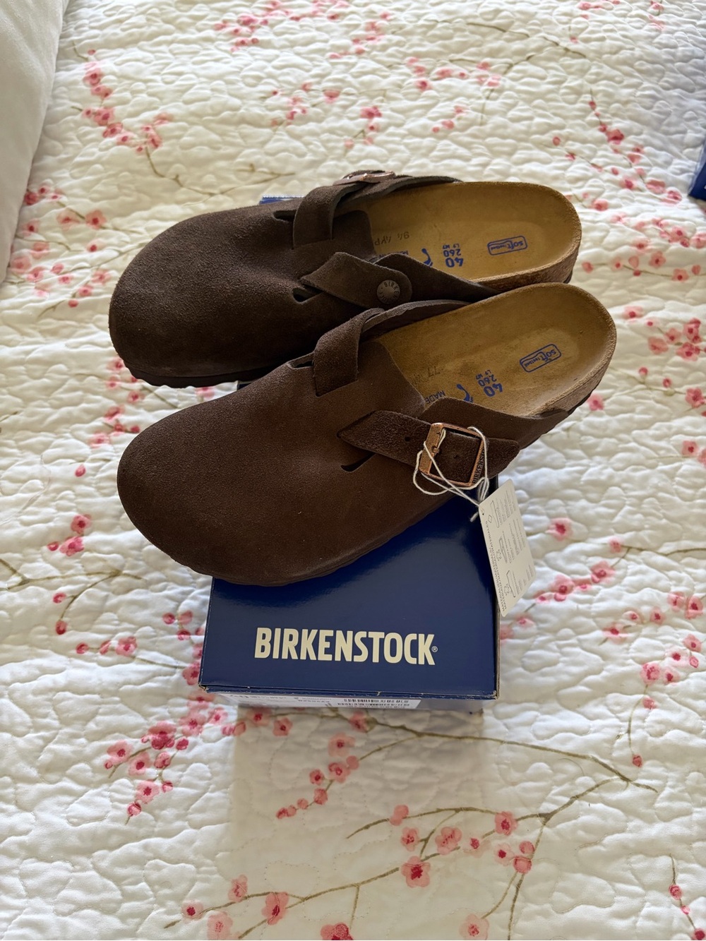 Birkenstock Boston Clogs Blue Box with Product Label